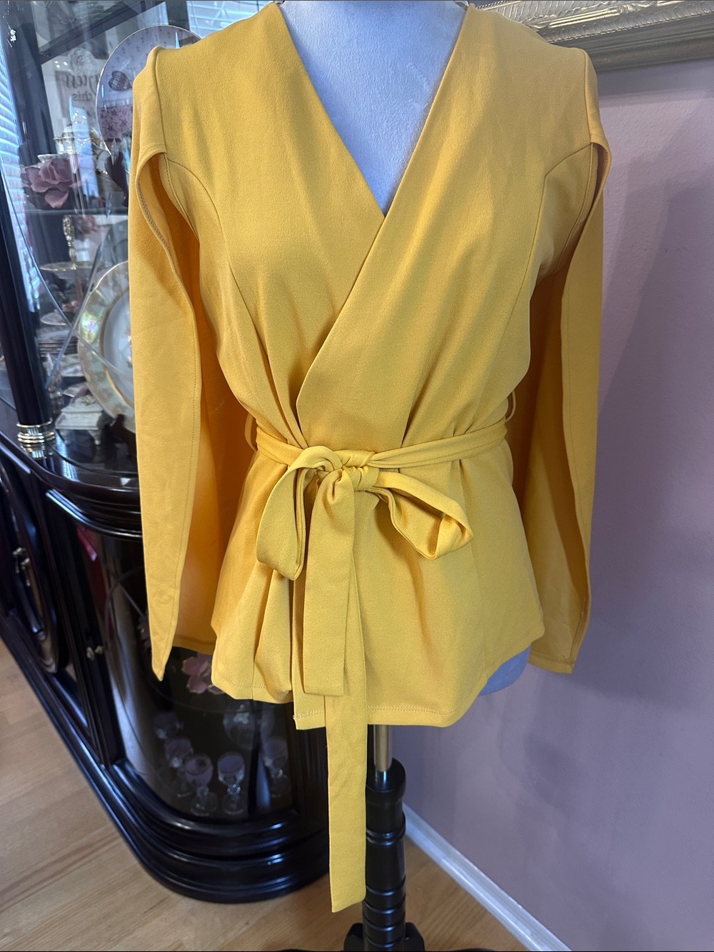 Active USA Yellow Tie-Front Blazer NEW
